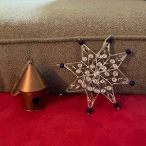 Copper bird house/ Wire Star Ornament Lot!